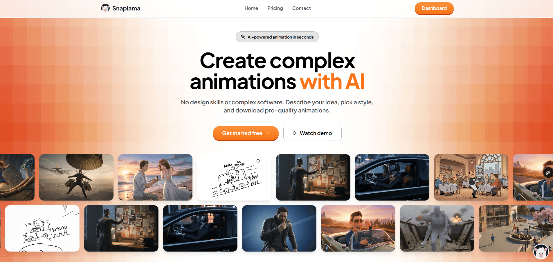 Snaplama AI animation platform for creating Zack D Films style videos