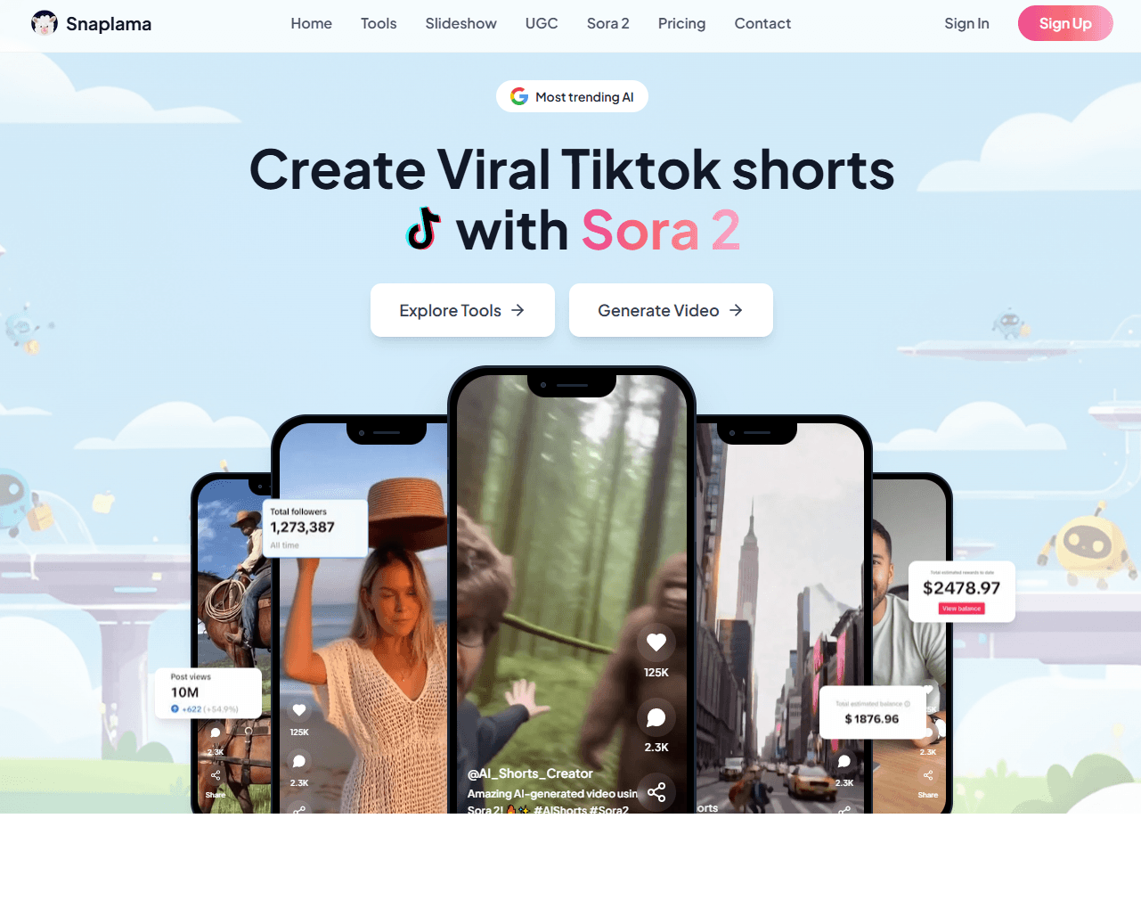 Sora 2 AI Shorts Generator - Create AI-Powered Short Videos with Snaplama